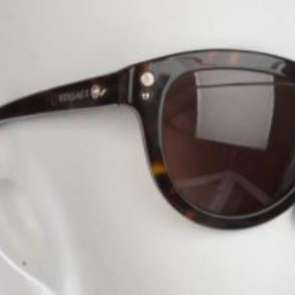 Versace Sunglasses BROWN Tortoiseshell Classic Luxe Designer Round Cat Eye $800 - Picture 13 of 14